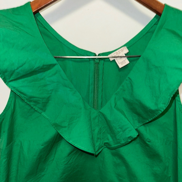 J Crew Kelly Green Ruffle A-Line Sleeveless Womens Top Size 00 Style G6261 - Picture 5 of 8